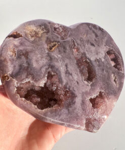 Druzy pink amethyst heart