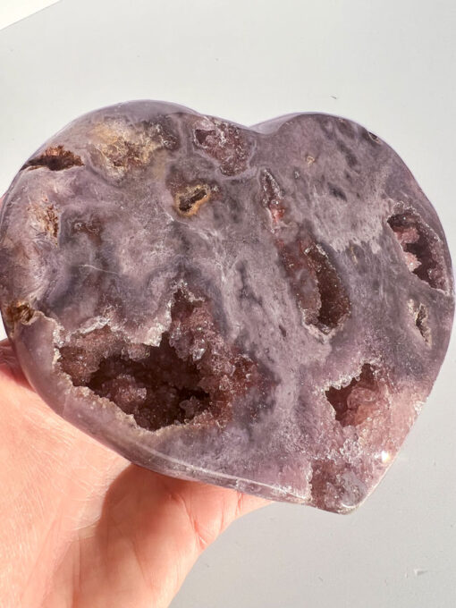 Druzy pink amethyst heart