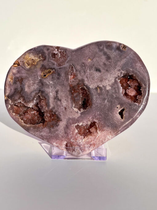 Druzy pink amethyst heart