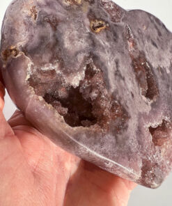 Druzy pink amethyst heart