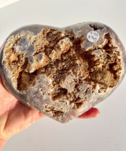 Druzy pink amethyst heart