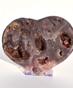 Druzy pink amethyst heart