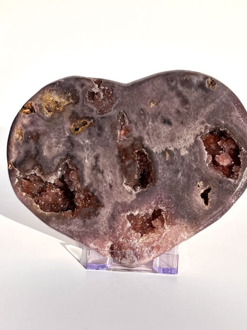 Druzy pink amethyst heart