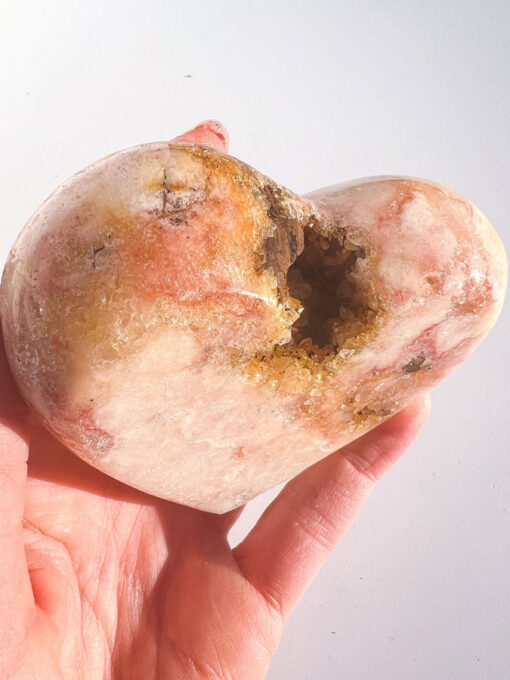 Druzy pink amethyst heart