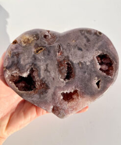 Druzy pink amethyst heart