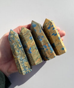 Blue Apatite in Jasper