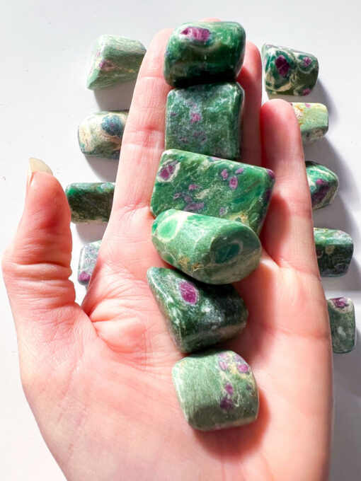 Ruby in Fuchsite tumble stone