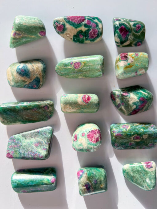 Ruby in Fuchsite tumble stone