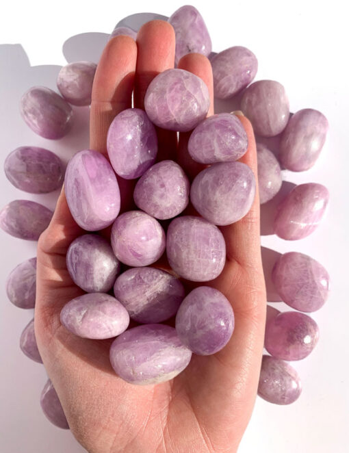 Kunzite tumble stone