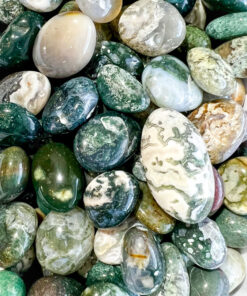 Moss Agate tumble stone