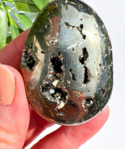 Pyrite palm stone