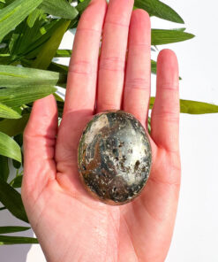 Pyrite palm stone