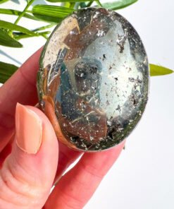 Pyrite palm stone