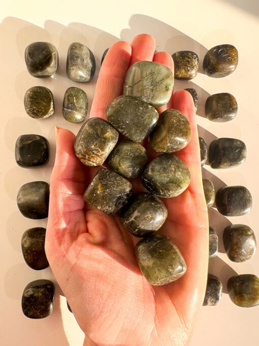 Labradorite tumbles