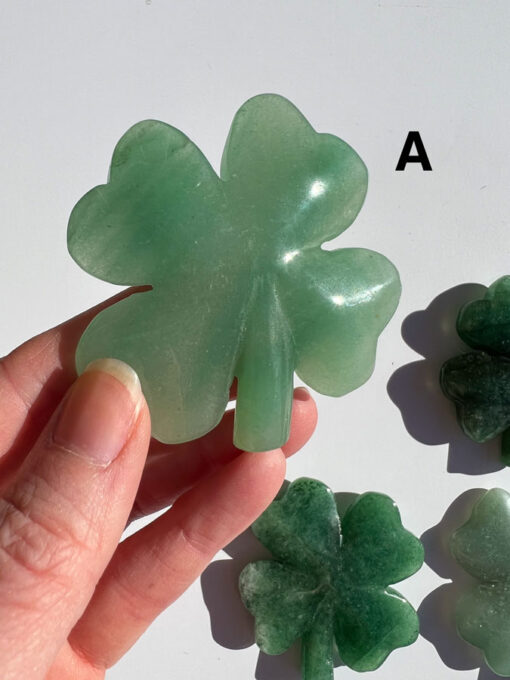 Green Aventurine four-leaf clover