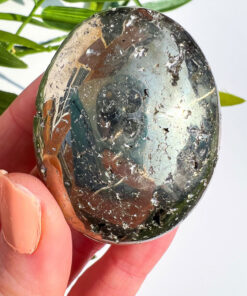 Pyrite palm stone