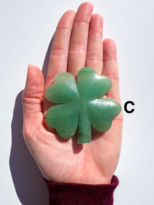 Green Aventurine four-leaf clover