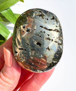 Pyrite palm stone