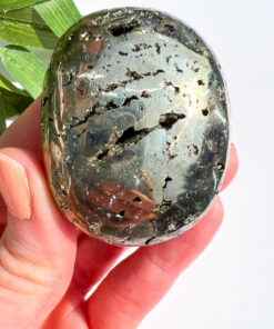 Pyrite palm stone