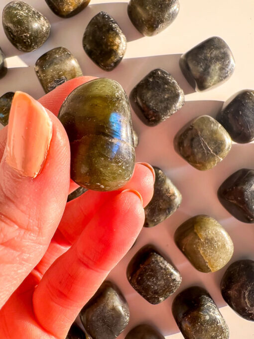 Labradorite tumbles