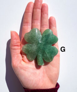 Green Strawberry Quartz four-leaf clover