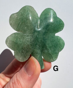 Green Strawberry Quartz four-leaf clover