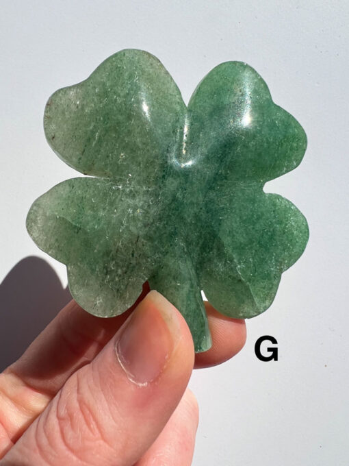 Green Strawberry Quartz four-leaf clover