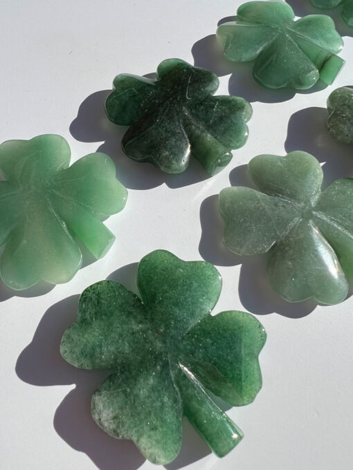 Green Aventurine four-leaf clover