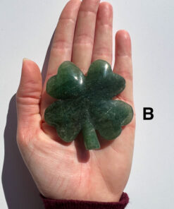 Green Strawberry Quartz four-leaf clover