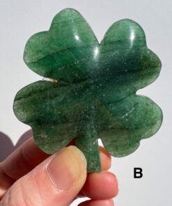 Green Strawberry Quartz four-leaf clover