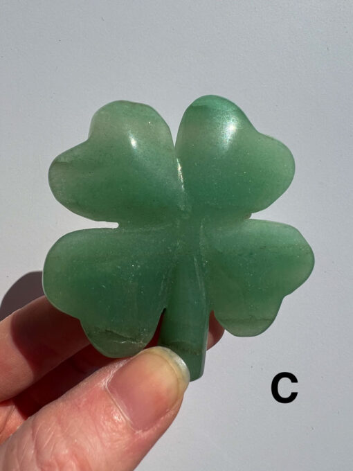 Green Aventurine four-leaf clover