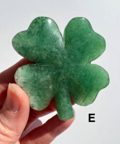 Green Strawberry Quartz four-leaf clover