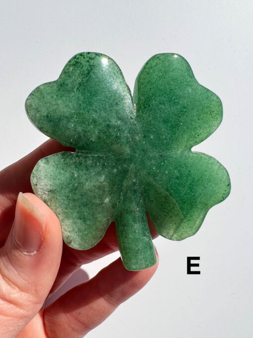 Green Strawberry Quartz four-leaf clover