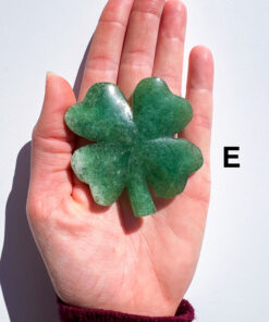 Green Strawberry Quartz four-leaf clover