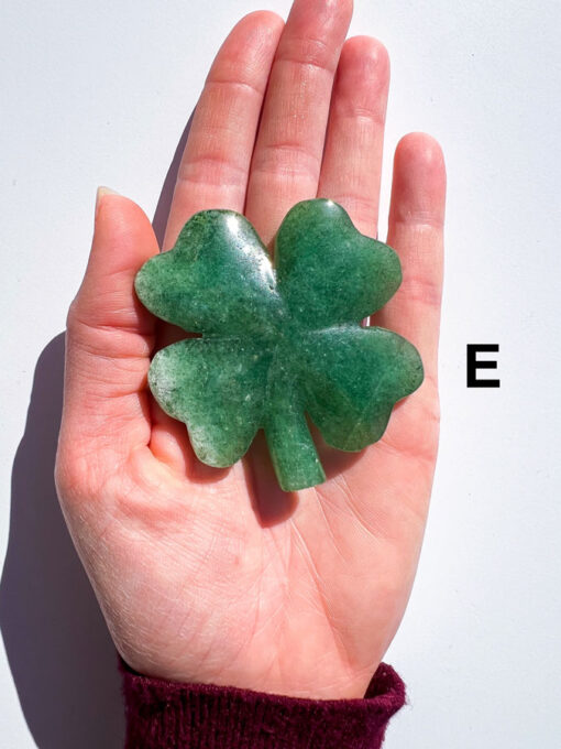 Green Strawberry Quartz four-leaf clover