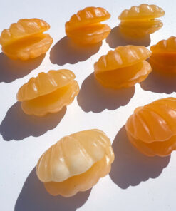 Orange Calcite shell carving