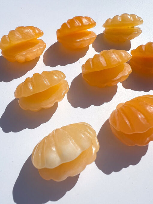 Orange Calcite shell carving