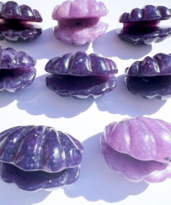 Lepidolite shell carving