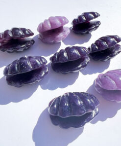 Lepidolite shell carving