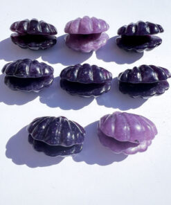 Lepidolite shell carving