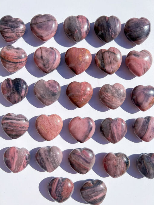 Puffy Rhodonite heart carving