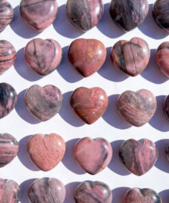 Puffy Rhodonite heart carving