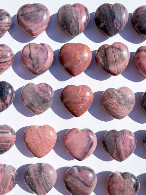 Puffy Rhodonite heart carving