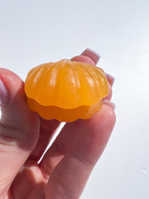 Orange Calcite shell carving