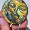 Labradorite moon and sun carving