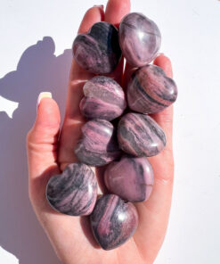 Puffy Rhodonite heart carving