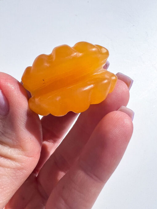 Orange Calcite shell carving