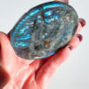 Labradorite lion head carving