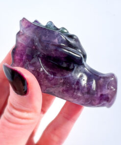 Fluorite dragon head carving