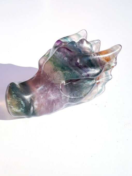 Fluorite dragon head carving